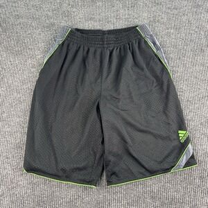 Adidas Shorts Men Small Black Green Silver Basketball Athletic Mesh Dazzle Shiny